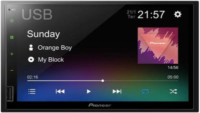 Central Multimídia Pioneer DMH-145BR — Tela Touch 7" Capacitiva, 2-DIN, Bluetooth 5.2, Espelhamento Android, Entrad